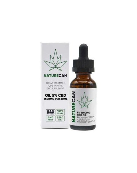 Naturecan 5% 1500mg CBD Broad Spectrum MCT Oil 30ml