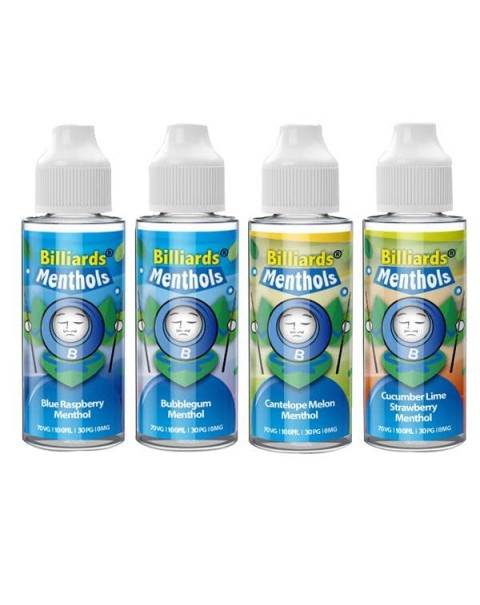 Billiards Menthol Range 100ml Shortfill 0mg (70VG/30PG)