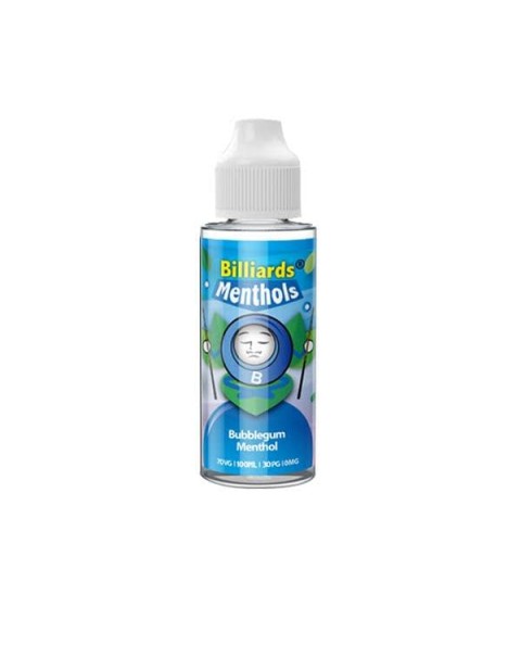 Billiards Menthol Range 100ml Shortfill 0mg (70VG/30PG)