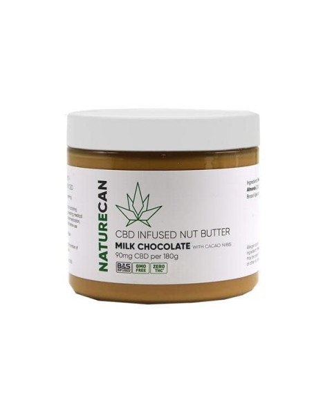 Naturecan 90mg CBD 180g Nut Butter Milk Chocolate with Cacao Nibs